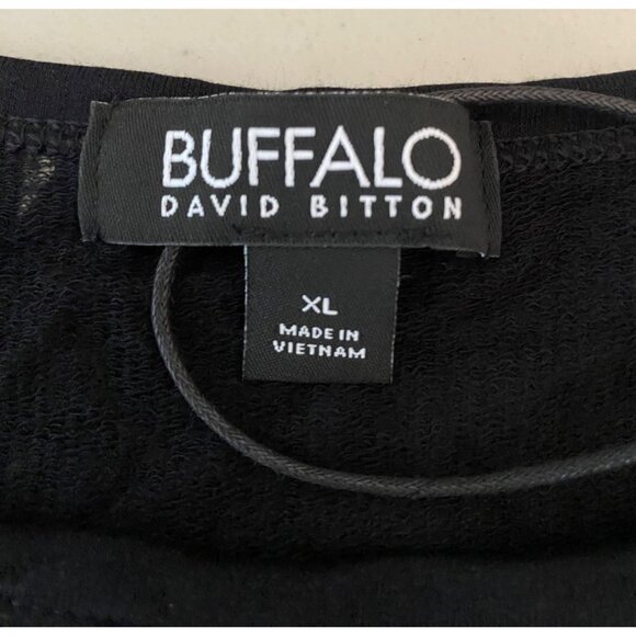NWT Buffalo David Bitton Black Star Print French Terry Short Sleeve Top XL Soft - Picture 4 of 10